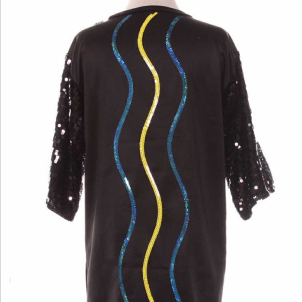 One Eye Sequins Mini Shirt Dress - Picture 6 of 8